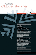 Cahiers d'études africaines 244
